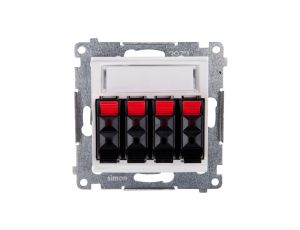 Simon 54 Gniazdo głośnikowe poczwórne białe DGL34.01/11