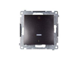 Simon 54 Łącznik dwubiegunowy z podświetleniem, szybkozłącza, antracyt DW2L.01/48