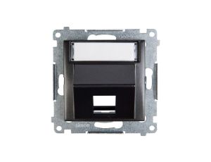 Simon 54 Pokrywa gniazda teleinformatycznego pojedynczego RJ Keystone skośna z polem opisowym antracyt DKP1S.01/48