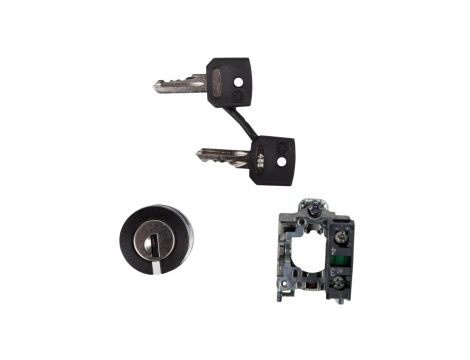 Przełącznik 2 położeniowy klucz 22mm czarny 1Z z samopowrotem XB4BG61