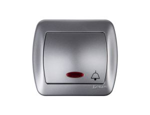 Simon Akord Przycisk /dzwonek/ z podświetleniem aluminium metalizowane AD1L/26
