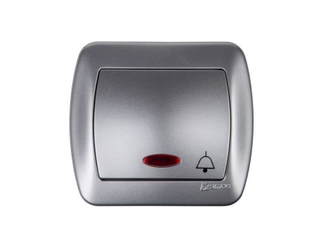 Simon Akord Przycisk /dzwonek/ z podświetleniem aluminium metalizowane AD1L/26