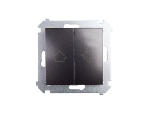 Simon 54 Przycisk żaluzjowy z blokadą elektryczną antracyt DZP1W.01/48
