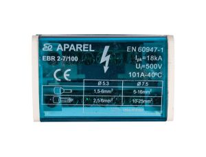 Blok listew rozdzielczych 2-biegunowy 100A EBR 2-7/100 R33RA-02020100101