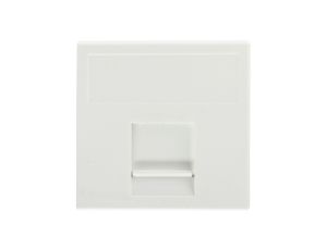 Simon Connect Płytka K45 gniazda teleinformatycznego pojedynczego 1xRJ płaska z przesłoną czysta biel K76/9