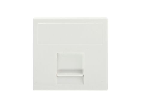 Simon Connect Płytka K45 gniazda teleinformatycznego pojedynczego 1xRJ płaska z przesłoną czysta biel K76/9
