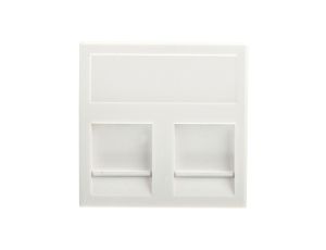 Simon Connect Płytka K45 gniazda teleinformatycznego podwójnego 2xRJ z przesłoną czysta biel KB76/9