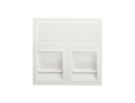 Simon Connect Płytka K45 gniazda teleinformatycznego podwójnego 2xRJ z przesłoną czysta biel KB76/9