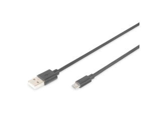 Kabel USB 1m czarny USB A/M wtyk - microUSB B/M wtyk s/USB 2.0 AK-300110-010-S
