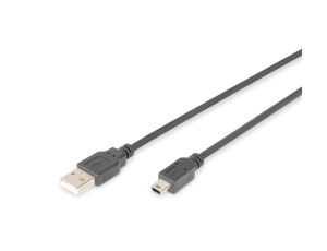 Kabel USB 3m czarny USB A/M wtyk - miniUSB B/M wtyk s/USB 2.0 AK-300108-030-S