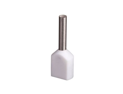 Końcówka tulejkowa izolowana TID 2x0,5mm2/8mm biała cynowana TID2x0,5L8x500 /500szt./