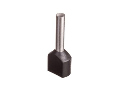 Końcówka tulejkowa izolowana TID 2x1,5mm2/12mm czarna cynowana TID2x1,5L12x500 /500szt./