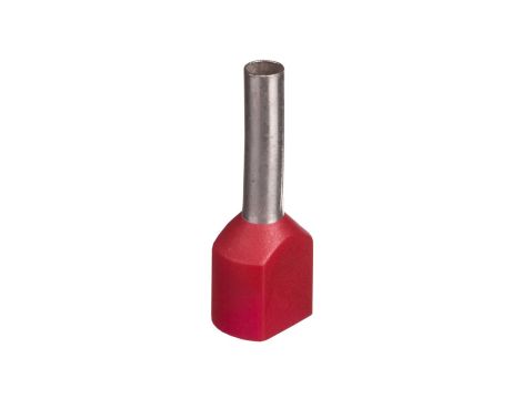 Końcówka tulejkowa izolowana TID 2x1mm2/10mm czerwona cynowana TID2x1L10 /100szt./