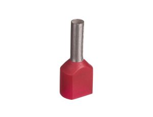 Końcówka tulejkowa izolowana TID 2x1mm2/8mm czerwona cynowana TID2x1L8 /100szt./