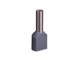 Końcówka tulejkowa izolowana TID 2x4mm2/12mm szara cynowana TID2x4L12 /100szt./