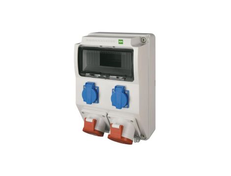 Rozdzielnica budowlana RS-9 9-mod. 2x2P+Z, 2x32A/5P, IP44 bez zabezpieczeń 6222-00