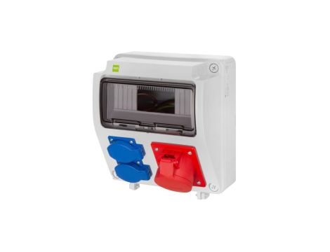 Rozdzielnica budowlana RS-9 9-mod. 2x2P+Z, 16A/5P, IP44 bez zabezpieczeń 6231-00