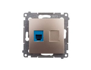 Simon 54 Gniazdo telefoniczne pojedyncze RJ12 złoty mat DT1.01/44