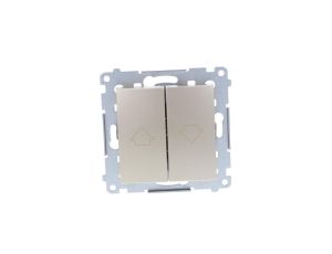 Simon 54 Przycisk żaluzjowy z blokadą elektryczną, szybkozłącza, złoty mat DZP1.01/44