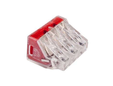 Szybkozłączka 3x 2,5-6mm2 transparentna/ czerwona 773-173 /opak.50szt./