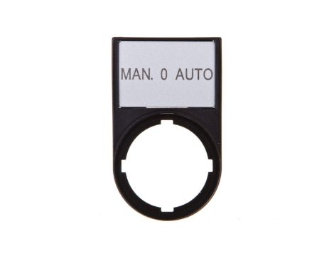 Tabliczka opisowa MAN-0-AUTO 50x30mm czarna 22mm prostokątna M22S-ST-GB12 216501