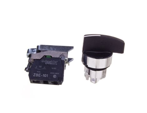 Przełącznik 2 położeniowy pokrętło 22mm czarny 1Z bez samopowrotu XB4BJ21