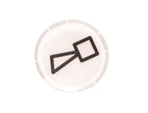 Soczewka przycisku 22mm płaska biała z symbolem BUCZEK M22-XDL-W-X17 218315