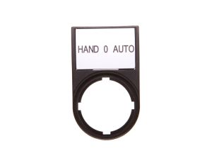 Tabliczka opisowa HAND-0-AUTO 50x30mm czarna 22mm prostokątna M22S-ST-D12 216493