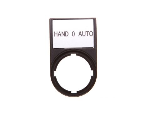 Tabliczka opisowa HAND-0-AUTO 50x30mm czarna 22mm prostokątna M22S-ST-D12 216493