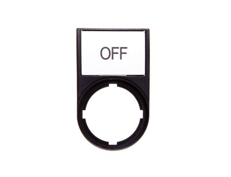 Tabliczka opisowa OFF 50x30mm czarna 22mm prostokątna M22S-ST-GB5 218300
