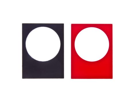 Tabliczka opisowa 30x40mm czarna/czerwona 22mm prostokatna ZB2BY2101