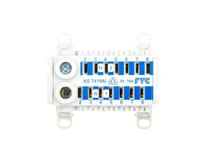 Blok rozdzielczy CU ECB 2-polowy 2x25mm2 , 2x (7x4mm2) niebieski KS741NN