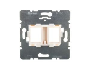 Berker/ B.Kwadrat Płytka nośna podwójna z białym elementem mocującym 454105
