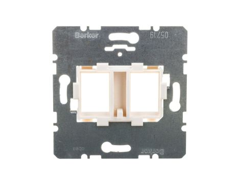 Berker/ B.Kwadrat Płytka nośna podwójna z białym elementem mocującym 454105