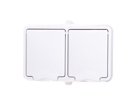 HYDRO Gniazdo hermetyczne podwójne z/u IP44 z klapką białe 120436