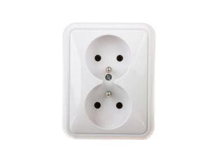 COSMO Gniazdo podwójne z/u białe 300436