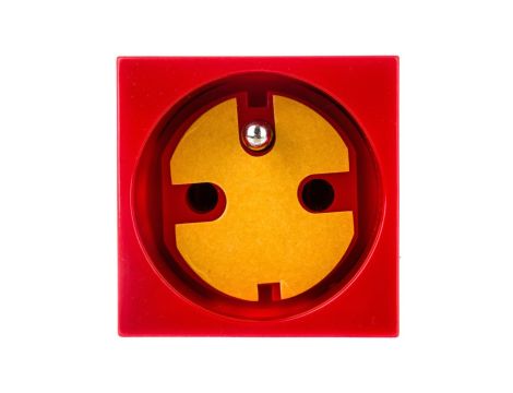 KOS45 Moduł - gniazdo pojedyncze z/u DATA z przesłonami /z kluczem/ czerwone 351043