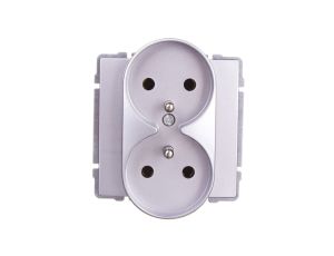 KOS66 Gniazdo podwójne z/u aluminium 664049