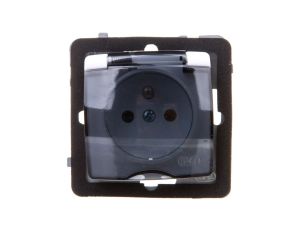 KARO Gniazdo bryzgoszczelne z/u IP44 klapka przezroczysta białe GPH-1SZ/m/00/d