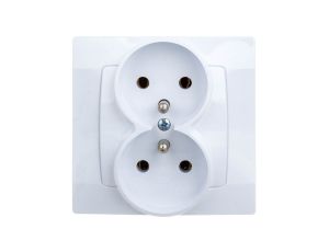 KARO Gniazdo podwójne z/u białe GP-2SZ/00