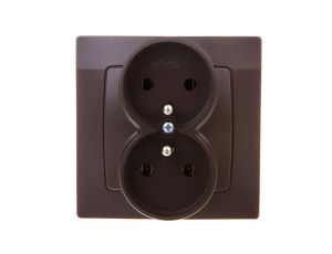 KARO Gniazdo podwójne z/u czekoladowy metalik GP-2SZ/40