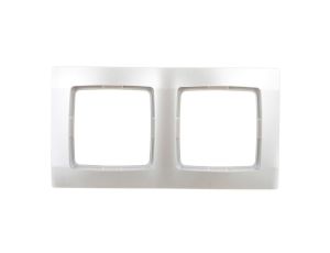 KARO Ramka podwójna srebrny perłowy R-2S/43