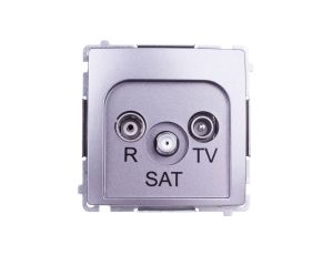 Simon Basic Gniazdo antenowe RTV/SAT przelotowe stal inox BMZAR-SAT10/P.01/21