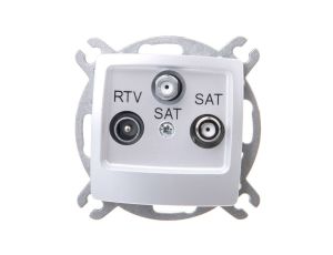 KARO Gniazdo antenowe RTV-SAT-SAT srebrny perłowy GPA-S2S/m/43