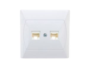 AKCENT Gniazdo komputerowe podwójne RJ45 kat.5e FOREX białe GPK-2A/F/00