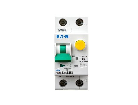 Wyłącznik różnicowo-nadprądowy 2P 6A C 0,03A typ AC PKNM 6/1N/C/003-MW 236017