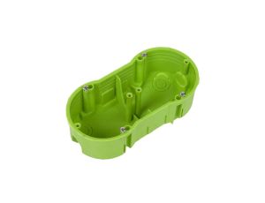 Polmark Puszka podtynkowa podwójna 60mm niepalna 850 stopni C zielona TP PU-PP-FPP-F2X60PŁ-N