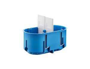 Puszka do pustych ścian regips dwupolowa 2x60mm głęboka samogasnąca bezhalogenowa niebieska Multibox P2x60D 32092203