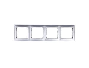 VALENA Ramka poczwórna pozioma aluminium tworzywo 770154