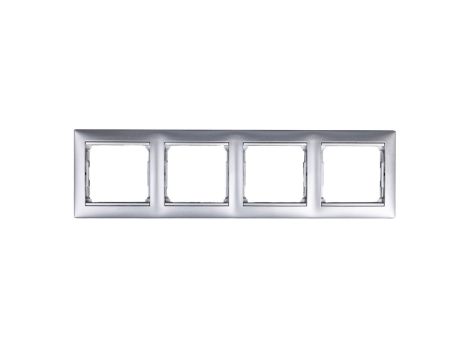 VALENA Ramka poczwórna pozioma aluminium tworzywo 770154